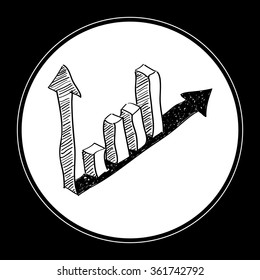 Simple hand drawn doodle of a bar graph