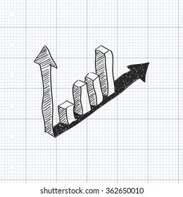 Simple hand drawn doodle of a bar graph