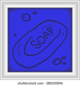 Simple hand drawn doodle of a bar of soap