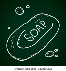 Simple hand drawn doodle of a bar of soap