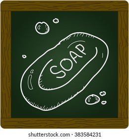 Simple hand drawn doodle of a bar of soap