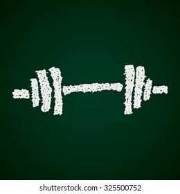 Simple hand drawn doodle of a barbell