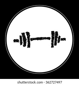 Simple hand drawn doodle of a barbell
