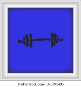 Simple hand drawn doodle of a barbell