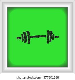 Simple hand drawn doodle of a barbell