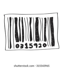 Simple hand drawn doodle of a barcode