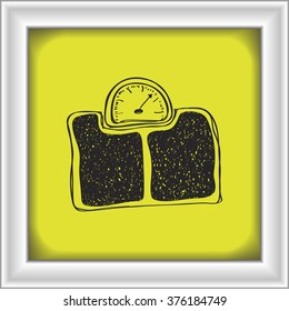 Simple hand drawn doodle of a bathroom scale