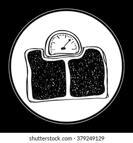 Simple hand drawn doodle of a bathroom scale