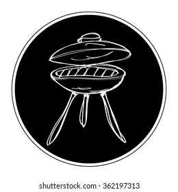 Simple hand drawn doodle of a BBQ