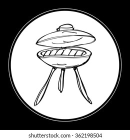 Simple hand drawn doodle of a BBQ
