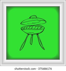 Simple hand drawn doodle of a BBQ