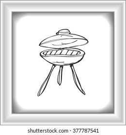 Simple hand drawn doodle of a BBQ