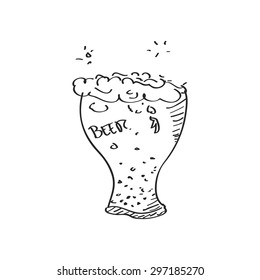 Simple hand drawn doodle of a beer glass