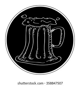 Simple hand drawn doodle of a beer glass