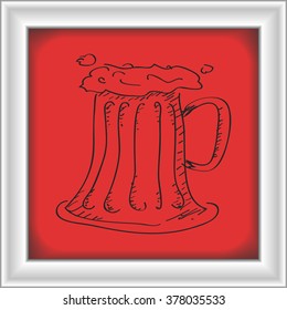 Simple hand drawn doodle of a beer glass