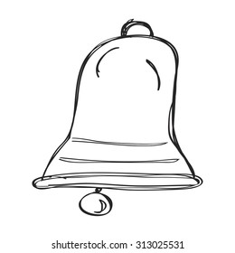 Simple hand drawn doodle of a bell