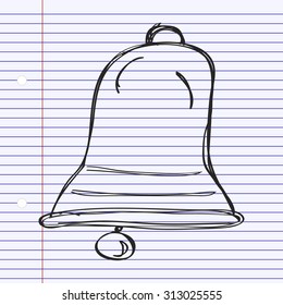 Simple hand drawn doodle of a bell