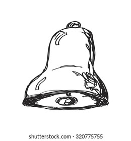 Simple hand drawn doodle of a bell