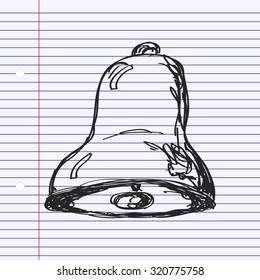 Simple hand drawn doodle of a bell