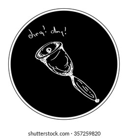 Simple hand drawn doodle of a bell