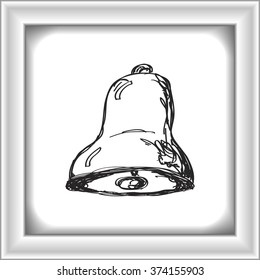 Simple hand drawn doodle of a bell