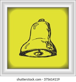 Simple hand drawn doodle of a bell
