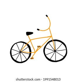 Simple hand drawn doodle of a bicycle, vector illustration