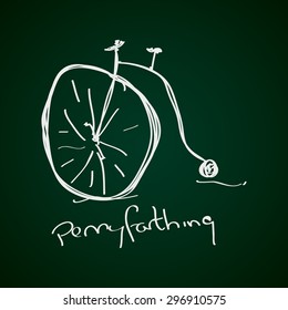 Simple hand drawn doodle of a bicycle