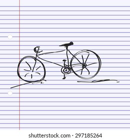 Simple hand drawn doodle of a bicycle