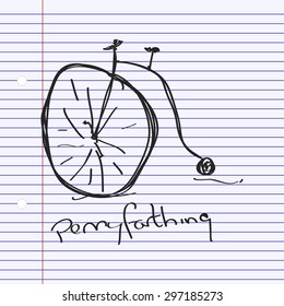 Simple hand drawn doodle of a bicycle
