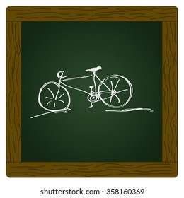 Simple hand drawn doodle of a bicycle