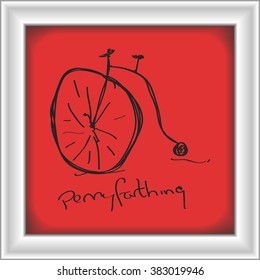 Simple hand drawn doodle of a bicycle