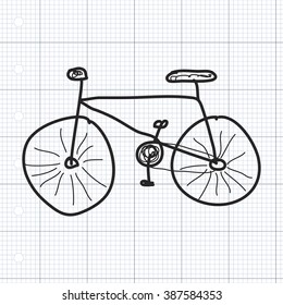 Simple Hand Drawn Doodle Bicycle Stock 