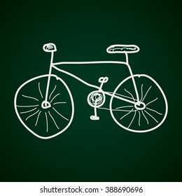 Simple hand drawn doodle of a bicycle