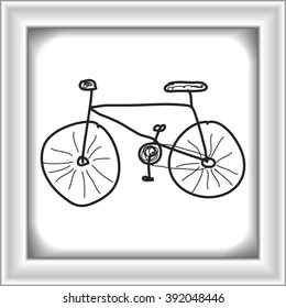 Simple hand drawn doodle of a bicycle
