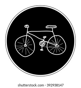 Simple hand drawn doodle of a bicycle