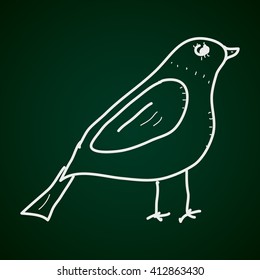 Simple hand drawn doodle of a bird