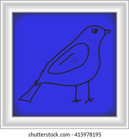Simple hand drawn doodle of a bird