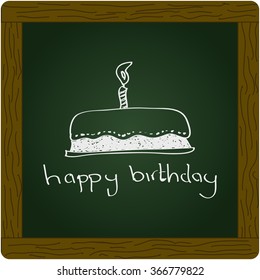 Simple hand drawn doodle of a birthday cake