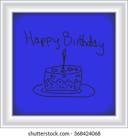 Simple hand drawn doodle of a birthday cake