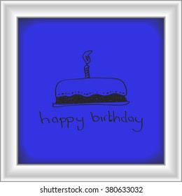 Simple hand drawn doodle of a birthday cake