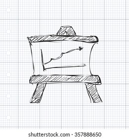 Simple hand drawn doodle of a blackboard