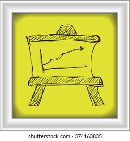 Simple hand drawn doodle of a blackboard