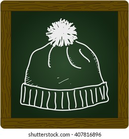 Simple hand drawn doodle of a bobble hat