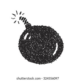 Simple hand drawn doodle of a bomb