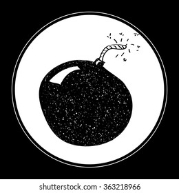 Simple hand drawn doodle of a bomb