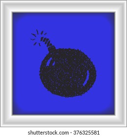 Simple hand drawn doodle of a bomb