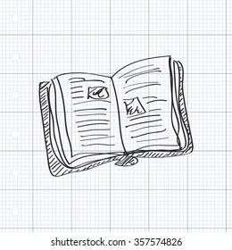 Simple hand drawn doodle of a book