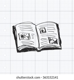 Simple hand drawn doodle of a book