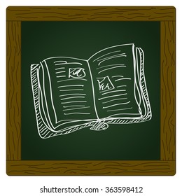 Simple hand drawn doodle of a book